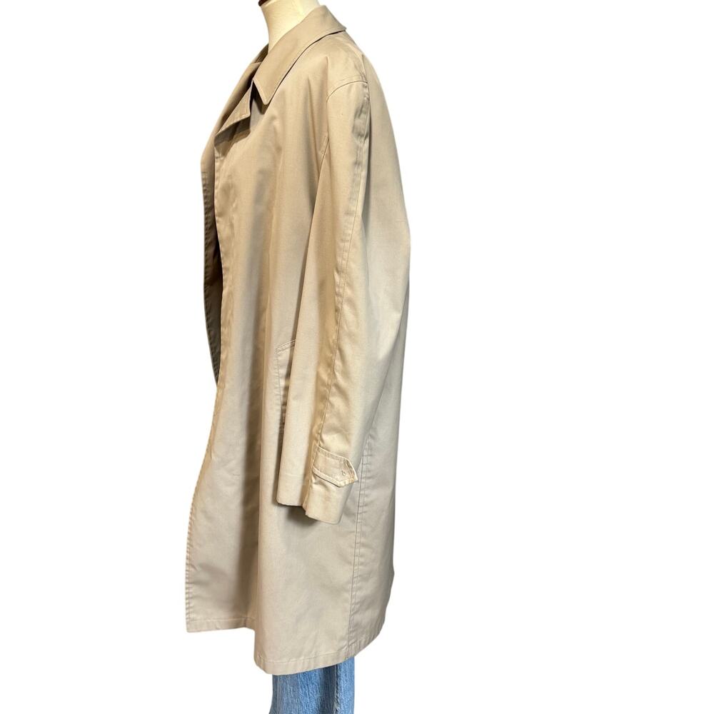 VTG 90s Men's Khaki Trench Coat Faux Fur Lining Kuppenheimer, Size 40L